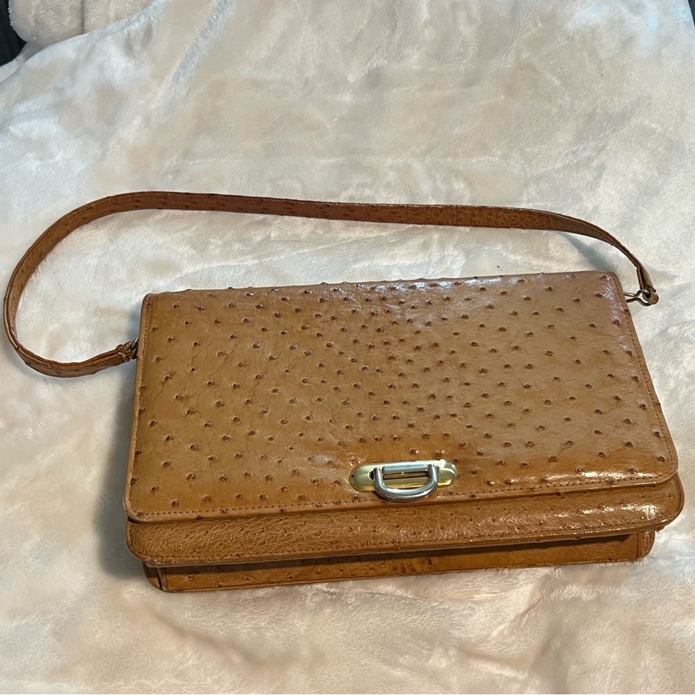 Vintage Structured Ostrich Leather Textured Bag